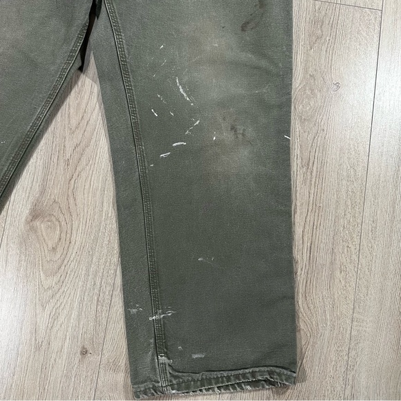 Vintage Carhartt Carpenter Grey-Green Work Pants Trousers - Picture 3 of 12